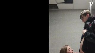 Heather Kane sucks off Nerd in Public Bathroom demanding Test Answers - porn video