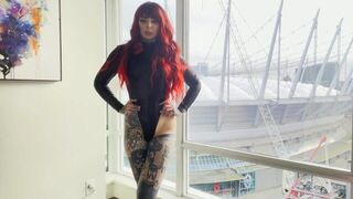 Body Suit Try On Tattooed Babe - porn video