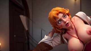 Rough Anime Redhead fucked by a bandit - porn video