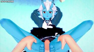 Soukaku from Zenless Zone Zero Gives You A Footjob Hentai POV - porn video