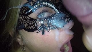 Dutch masked blonde girl facial compilation she loves it - porn video